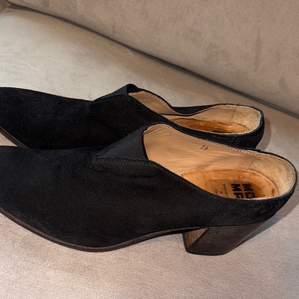 Moma Black Suede Heels - Picture 9 of 10